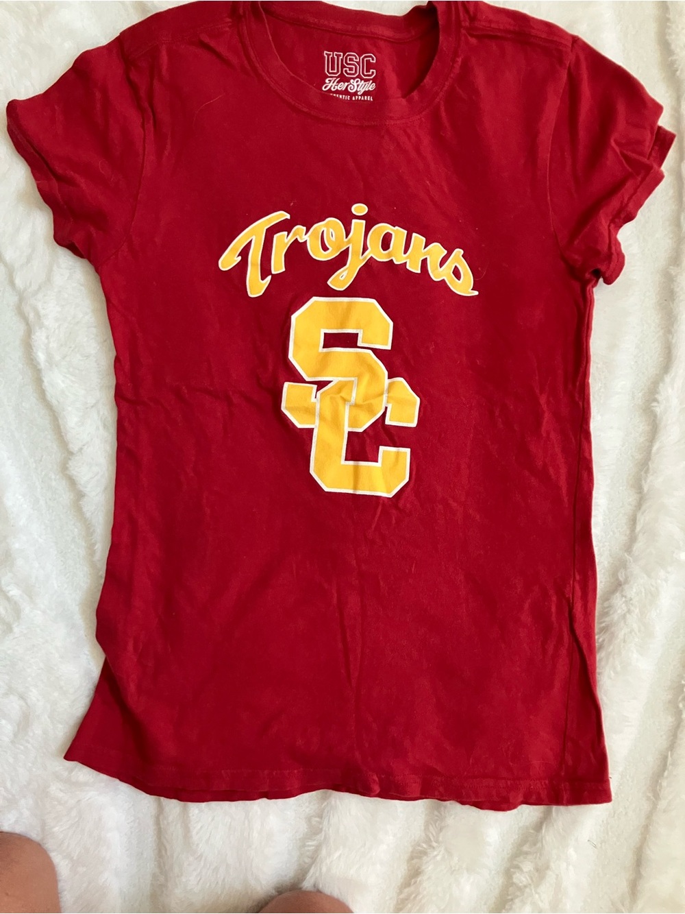 Herstyle USC Trojans Red Tee with Gold Logo